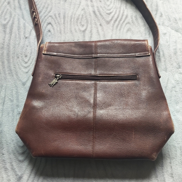 💗SOLD💗🦋VINTAGE American Angel Lace Up Leather Satchel - Picture 6 of 11